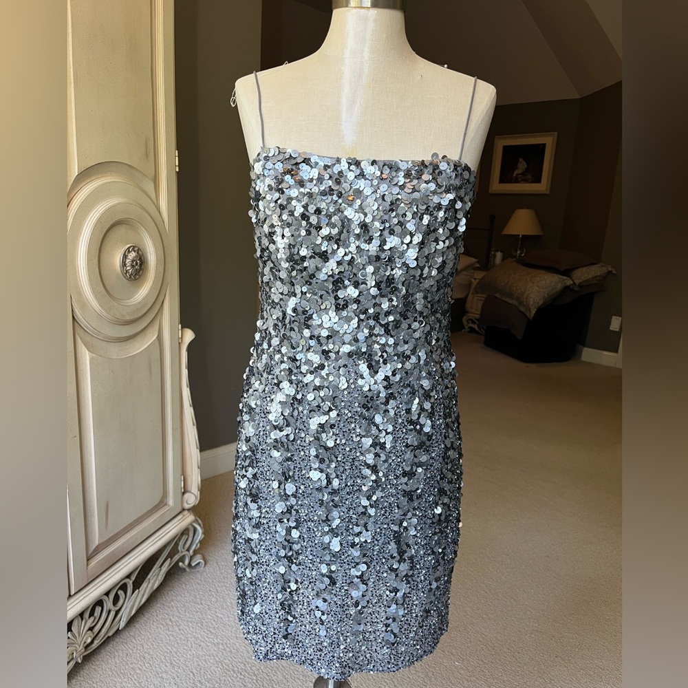 Adrianna Papell beaded sequin dress formal dress